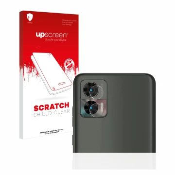 Vorderseite einer Produktverpackung mit dem Markenlogo upscreen. Daneben ist das Gerät Motorola Edge 30 Neo (NUR Kameraschutz)