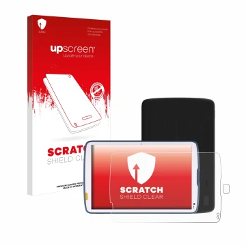 Vorderseite einer Produktverpackung mit dem Markenlogo upscreen. Daneben ist das Gerät Zebra ET40 10.1