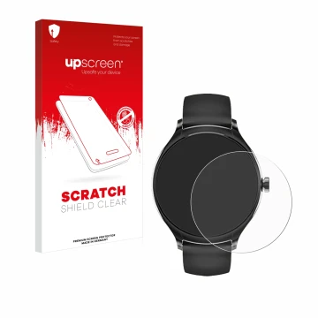 Vorderseite einer Produktverpackung mit dem Markenlogo upscreen. Daneben ist das Gerät Pireware Harmony 4 mit dem zugehörigen 