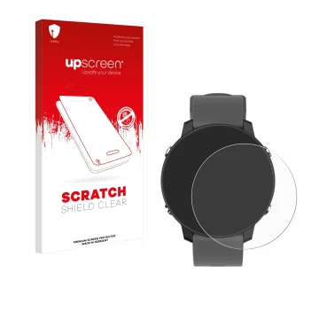 Vorderseite einer Produktverpackung mit dem Markenlogo upscreen. Daneben ist das Gerät Shot Scope G5 GPS Watch mit dem zugehör