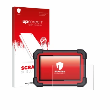 Vorderseite einer Produktverpackung mit dem Markenlogo upscreen. Daneben ist das Gerät Launch X-431 CRP 919E BT mit dem zugehö