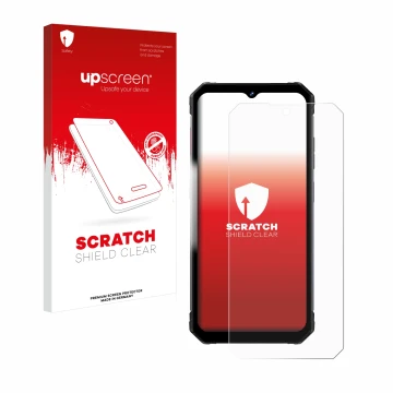 Vorderseite einer Produktverpackung mit dem Markenlogo upscreen. Daneben ist das Gerät Fossibot F102 mit dem zugehörigen Displ