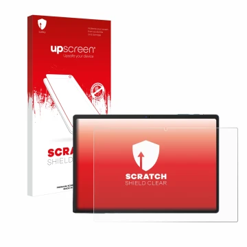 Vorderseite einer Produktverpackung mit dem Markenlogo upscreen. Daneben ist das Gerät Oukitel OKT3 mit dem zugehörigen Displa