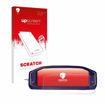 Vorderseite einer Produktverpackung mit dem Markenlogo upscreen. Daneben ist das Gerät Volkswagen Passat B8 Digital Cockpit 10