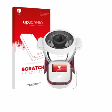 Vorderseite einer Produktverpackung mit dem Markenlogo upscreen. Daneben ist das Gerät Moulinex i-Companion Touch XL mit dem z