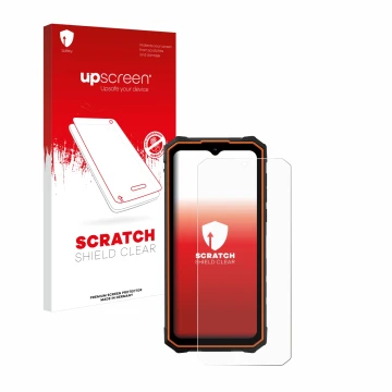 Vorderseite einer Produktverpackung mit dem Markenlogo upscreen. Daneben ist das Gerät Hotwav Cyber 13 Pro mit dem zugehörigen