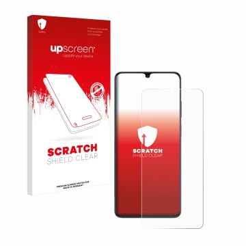 Vorderseite einer Produktverpackung mit dem Markenlogo upscreen. Daneben ist das Gerät ZTE Blade V50 Vita mit dem zugehörigen 