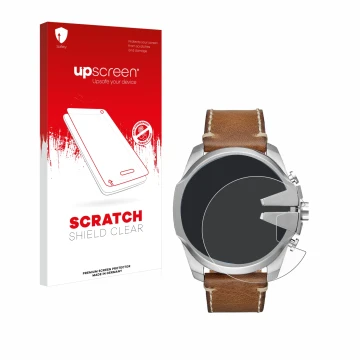 Vorderseite einer Produktverpackung mit dem Markenlogo upscreen. Daneben ist das Gerät Diesel Mega Chief mit dem zugehörigen D