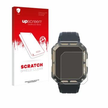 Vorderseite einer Produktverpackung mit dem Markenlogo upscreen. Daneben ist das Gerät Blackview C20Pro 1.83