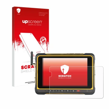 Vorderseite einer Produktverpackung mit dem Markenlogo upscreen. Daneben ist das Gerät AIR3 7.3 mit dem zugehörigen Displaysch