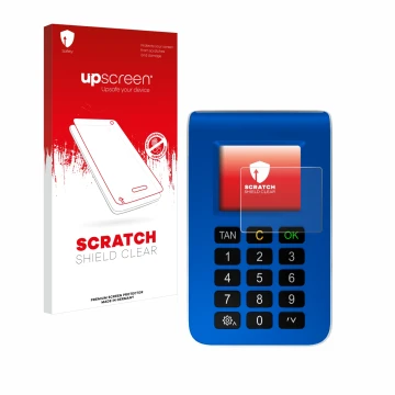 Vorderseite einer Produktverpackung mit dem Markenlogo upscreen. Daneben ist das Gerät REINER SCT tanJack photo QR mit dem zug