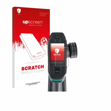 Vorderseite einer Produktverpackung mit dem Markenlogo upscreen. Daneben ist das Gerät DumboRC DDF-350 mit dem zugehörigen Dis