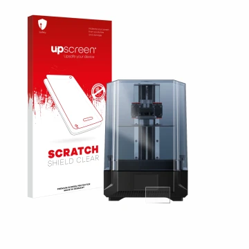 Vorderseite einer Produktverpackung mit dem Markenlogo upscreen. Daneben ist das Gerät Anycubic Photon Mono X 6Ks mit dem zuge