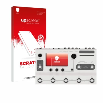 Vorderseite einer Produktverpackung mit dem Markenlogo upscreen. Daneben ist das Gerät Hotone Ampero II Stage mit dem zugehöri