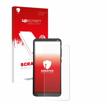 Vorderseite einer Produktverpackung mit dem Markenlogo upscreen. Daneben ist das Gerät Brondi Amico XL mit dem zugehörigen Dis