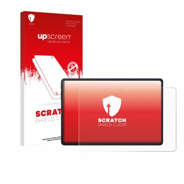 Vorderseite einer Produktverpackung mit dem Markenlogo upscreen. Daneben ist das Gerät Blackview Tab 90 WiFi mit dem zugehörig