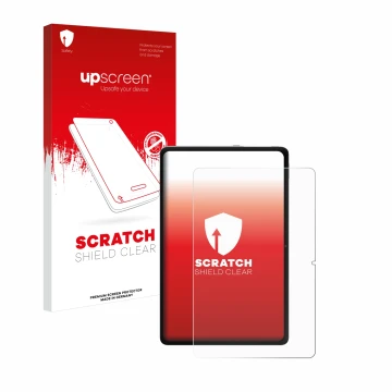 Vorderseite einer Produktverpackung mit dem Markenlogo upscreen. Daneben ist das Gerät Xiaomi Redmi Pad Pro mit dem zugehörige