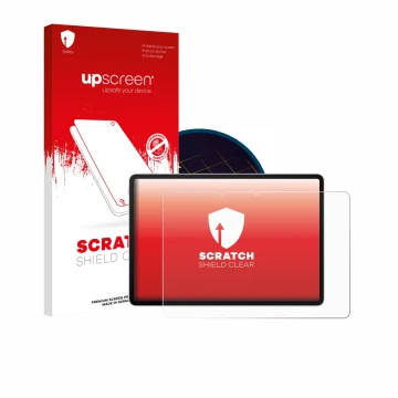 Vorderseite einer Produktverpackung mit dem Markenlogo upscreen. Daneben ist das Gerät Huawei MatePad 11.5