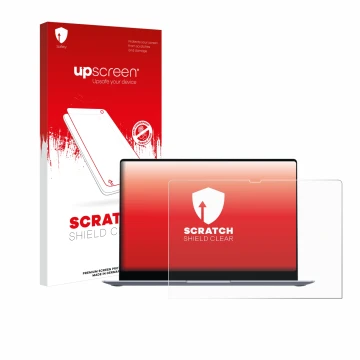 Vorderseite einer Produktverpackung mit dem Markenlogo upscreen. Daneben ist das Gerät Samsung Galaxy Book4 Edge 16