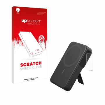 Vorderseite einer Produktverpackung mit dem Markenlogo upscreen. Daneben ist das Gerät Anker MagGo mit dem zugehörigen Display