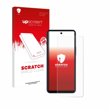 Vorderseite einer Produktverpackung mit dem Markenlogo upscreen. Daneben ist das Gerät Telekom T Phone 2 Pro mit dem zugehörig