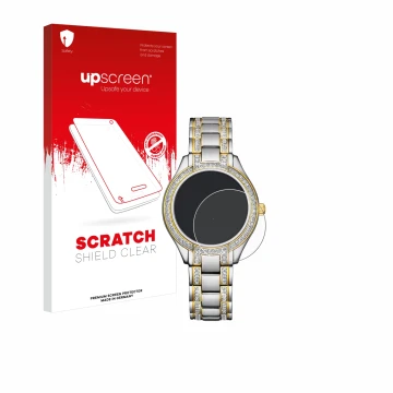 Vorderseite einer Produktverpackung mit dem Markenlogo upscreen. Daneben ist das Gerät Citizen Eco Drive FE1234-50L mit dem zu
