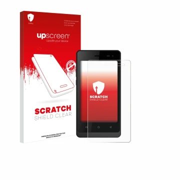 Vorderseite einer Produktverpackung mit dem Markenlogo upscreen. Daneben ist das Gerät Logicom Wave 2 mit dem zugehörigen Disp