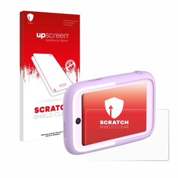 Vorderseite einer Produktverpackung mit dem Markenlogo upscreen. Daneben ist das Gerät Myfirst Camera 50 mit dem zugehörigen D