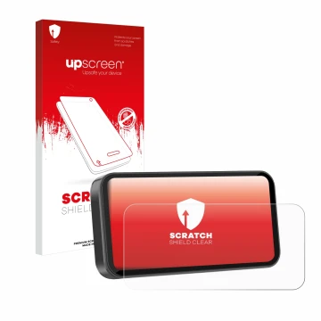 Vorderseite einer Produktverpackung mit dem Markenlogo upscreen. Daneben ist das Gerät Carpuride W603D 6.3