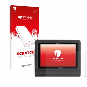 Vorderseite einer Produktverpackung mit dem Markenlogo upscreen. Daneben ist das Gerät Launch X-431 V + Pro 5.0 10.1