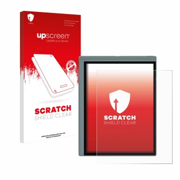 Vorderseite einer Produktverpackung mit dem Markenlogo upscreen. Daneben ist das Gerät Bigme B1051C mit dem zugehörigen Displa