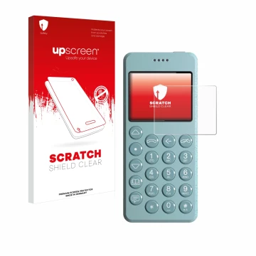 Vorderseite einer Produktverpackung mit dem Markenlogo upscreen. Daneben ist das Gerät Punkt MP02 mit dem zugehörigen Displays