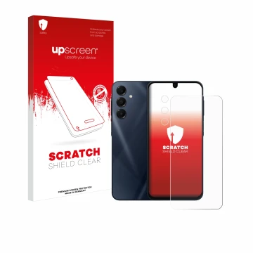Vorderseite einer Produktverpackung mit dem Markenlogo upscreen. Daneben ist das Gerät Samsung Galaxy A16 4G (Display+Kamera) 