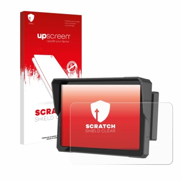 Vorderseite einer Produktverpackung mit dem Markenlogo upscreen. Daneben ist das Gerät Carpuride W702B Pro 7