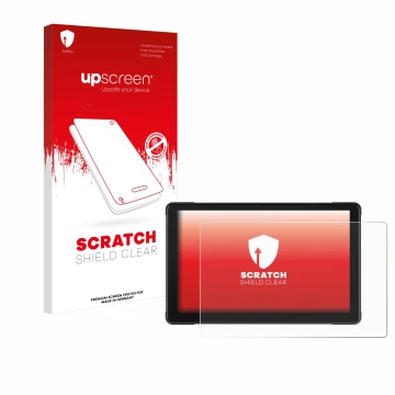 Vorderseite einer Produktverpackung mit dem Markenlogo upscreen. Daneben ist das Gerät Podofo Motorrad Carplay 7