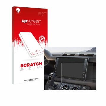 Vorderseite einer Produktverpackung mit dem Markenlogo upscreen. Daneben ist das Gerät Land Rover Defender (2025) 10