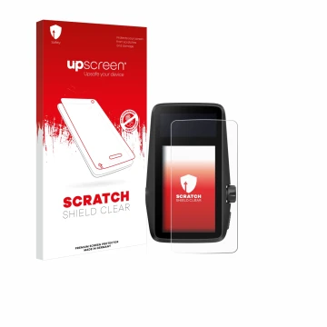 Vorderseite einer Produktverpackung mit dem Markenlogo upscreen. Daneben ist das Gerät Coros Dura mit dem zugehörigen Displays