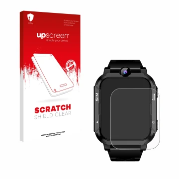 Vorderseite einer Produktverpackung mit dem Markenlogo upscreen. Daneben ist das Gerät Blackview Z20 Kids Smartwatch mit dem z
