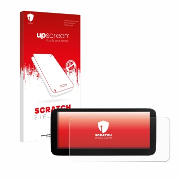 Vorderseite einer Produktverpackung mit dem Markenlogo upscreen. Daneben ist das Gerät Xtrons B0CMTQ48KL 10,25