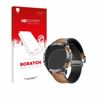 Vorderseite einer Produktverpackung mit dem Markenlogo upscreen. Daneben ist das Gerät Dremac DM1-F 1.43
