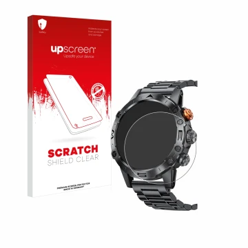 Vorderseite einer Produktverpackung mit dem Markenlogo upscreen. Daneben ist das Gerät DekeFit MT43PRO 1.53