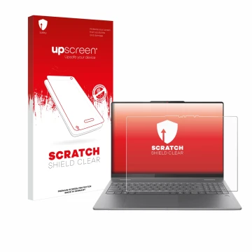 Vorderseite einer Produktverpackung mit dem Markenlogo upscreen. Daneben ist das Gerät Lenovo Yoga 7 2-in-1 Gen 10 16