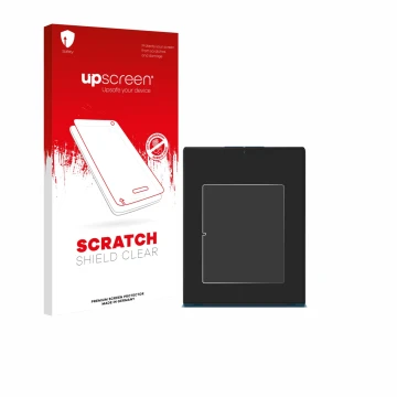 Vorderseite einer Produktverpackung mit dem Markenlogo upscreen. Daneben ist das Gerät Lenovo Yoga Slim 9i Gen 10 14