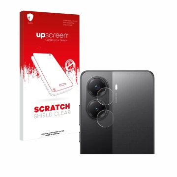 Vorderseite einer Produktverpackung mit dem Markenlogo upscreen. Daneben ist das Gerät Xiaomi Poco X7 Pro (NUR Kameraschutz) m