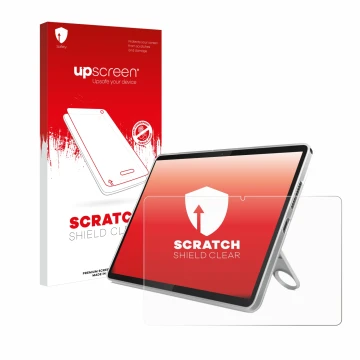 Vorderseite einer Produktverpackung mit dem Markenlogo upscreen. Daneben ist das Gerät Lenovo Tab 10.1