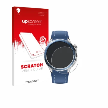 Vorderseite einer Produktverpackung mit dem Markenlogo upscreen. Daneben ist das Gerät Oppo Watch X2 mit dem zugehörigen Displ