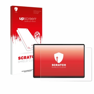 Vorderseite einer Produktverpackung mit dem Markenlogo upscreen. Daneben ist das Gerät Acer Iconia X12 mit dem zugehörigen Dis