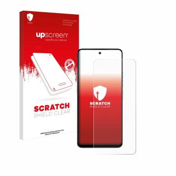 Vorderseite einer Produktverpackung mit dem Markenlogo upscreen. Daneben ist das Gerät Umidigi Note 100 mit dem zugehörigen Di