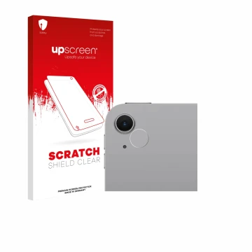 Vorderseite einer Produktverpackung mit dem Markenlogo upscreen. Daneben ist das Gerät Apple iPad Air 11