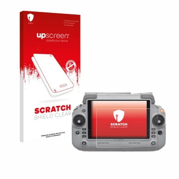 Vorderseite einer Produktverpackung mit dem Markenlogo upscreen. Daneben ist das Gerät DJI RC Plus 2 mit dem zugehörigen Displ